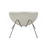 Benzara Modern Leatherette Upholstered Accent Chair with Angled Metal Legs, Set of 2, White and Silver