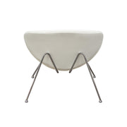 Benzara Modern Leatherette Upholstered Accent Chair with Angled Metal Legs, Set of 2, White and Silver
