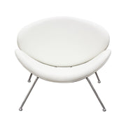 Benzara Modern Leatherette Upholstered Accent Chair with Angled Metal Legs, Set of 2, White and Silver