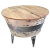 Benzara Distressed Metal Frame Cocktail Table with Hinged Lift Top Storage, Brown and Gray