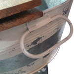 Benzara Distressed Metal Frame Cocktail Table with Hinged Lift Top Storage, Brown and Gray