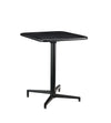 Benzara Square Shape Foldable Metal Dining Table with Pedestal Base and Cut Out Grid, Black