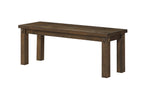 Benzara Poplar Wood Dining Side Bench with Thick Block Legs, Brown
