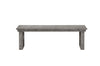 Benzara Wooden Dining Bench with Sled Legs and Decorative Scrolled Motifs, Gray