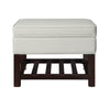 Benzara Leatherette Upholstered Wooden Cocktail Table with Lift Top Storage, White  and Brown