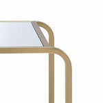 Benzara 23 Inch 2 Tier Metal Frame Mirrored End Table, Gold and Silver
