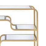 Benzara 31 Inch Metal Frame Mirrored Sofa Table, Gold and Silver