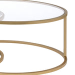 Benzara Metal Frame 2 Piece Contemporary Nesting Table Set, Gold