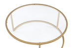 Benzara Metal Frame 2 Piece Contemporary Nesting Table Set, Gold