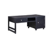 Benzara Rectangular Convertible Coffee Table with Spacious Storage and Castors, Black