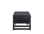 Benzara Rectangular Convertible Coffee Table with Spacious Storage and Castors, Black