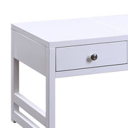 Benzara Rectangular Convertible Coffee Table with Spacious Storage and Castors, White