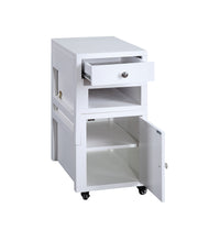 Benzara Rectangular Convertible Coffee Table with Spacious Storage and Castors, White