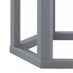 Benzara Hexagonal Marble Top End Table with Open Frame Base,White and Gray
