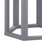 Benzara Hexagonal Shape Wooden End Table with Marble Top, Pack of Two, White and Silver