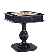 Benzara Wooden Game Table with Drawer and Reversible Game Tray, Black