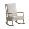 Benzara Wooden Rocking Chair with Fabric Upholstered Cushions, White