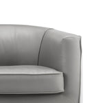 Benzara Leatherette Accent Chair with Metal Legs, Gray and Silver