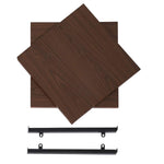 Benzara Metal Frame End Table with Wooden Top and Bottom Shelf, Brown and Black