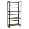 Benzara Four Tier Foldable Wooden Storage Shelf with Metal Framework, Brown and Black