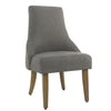 Benzara Fabric Upholstered High Back Dining Chair with Wooden Legs, Gray and Brown