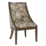 Benzara Wooden Dining Chair with Floral Patterned Fabric Upholstered Seating, Multicolor