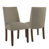 Benzara Fabric Upholstered Wooden Parson Dining Chairs with Curved Back Design, Brown, Set of  2