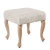 Benzara Vintage Style Fabric Upholstered Wooden Square Shaped Ottoman with Flared Legs, Gray and Cream
