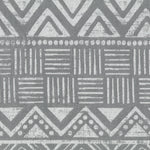 Benzara Geometric Pattern Fabric Upholstered Wooden Accent Chair with Sloped Armrests, Gray and White