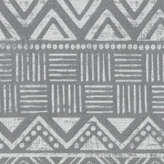 Benzara Geometric Pattern Fabric Upholstered Wooden Accent Chair with Sloped Armrests, Gray and White