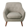 Benzara Fabric Upholstered Wooden Accent Chair with Flared Arms, Gray and Brown