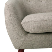 Benzara Fabric Upholstered Wooden Accent Chair with Flared Arms, Gray and Brown