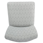 Benzara Textured Fabric Upholstered Wooden Counter Stool with Backrest, Gray and Brown