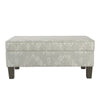 Benzara Fabric Upholstered Wooden Bench with Hidden Storage, Gray and Brown
