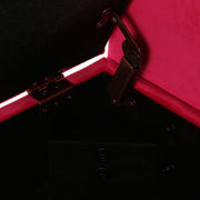 Benzara Velvet Upholstered Wooden Bench with Tapered Legs and Track Armrest, Pink and Brown