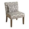 Benzara Fabric Upholstered Wooden Accent Chair with Printed Medallion Pattern, Multicolor