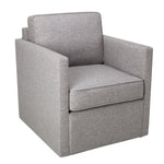 Benzara Fabric Upholstered Wooden Swivel Accent Chair, Gray