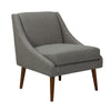 Benzara Fabric Upholstered Wooden Accent Chair with Tapered Legs, Gray and Brown