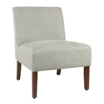 Benzara Fabric Upholstered Wooden Armless Accent Chair, Gray and Brown