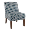 Benzara Fabric Upholstered Wooden Armless Accent Chair with Geometric Pattern, Multicolor