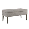 Benzara Chevron Patterned Fabric Upholstered Wooden Bench with Lift Top Storage, Gray