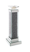Benzara Mirror Candle Holder with Faux Crystal Accents, Large, , Silver