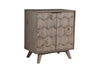 Benzara Transitional Style Wooden Bar Cabinet with Two Door Cabinets and Flared Legs, Gray