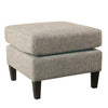 Benzara Textured Fabric Upholstered Pillowtop Ottoman with Wooden Tapered Legs, Cream and Black