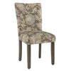 Benzara Floral Print Fabric Upholstered Parsons Chair with Wooden Legs, Multicolor,