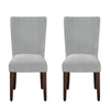 Benzara Velvet Upholstered Parson Chair with Wooden Tapered Legs, Gray and Brown,
