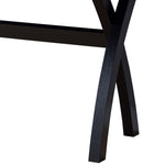 Benzara Multifunctional Wooden Desk with Electric Outlet and Trestle Base, Black