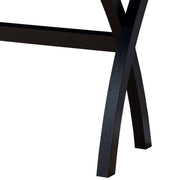 Benzara Multifunctional Wooden Desk with Electric Outlet and Trestle Base, Black
