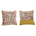 Benzara Fabric Reversable Accent Pillow in Geometric Pattern, Multicolor