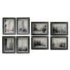 Benzara Tiered Wooden Frame Wall Art with Skyscraper Arrival Prints, Set of Eight, Black and White